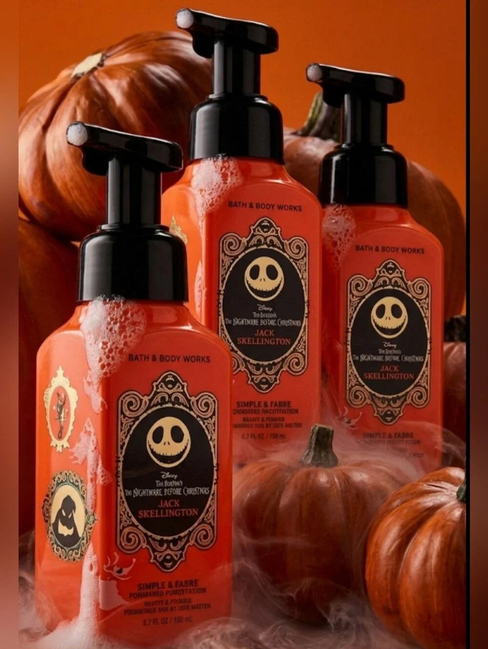 Bath & Body Works Jack Skellington Pumpkin Foaming Hand Soap — Orange